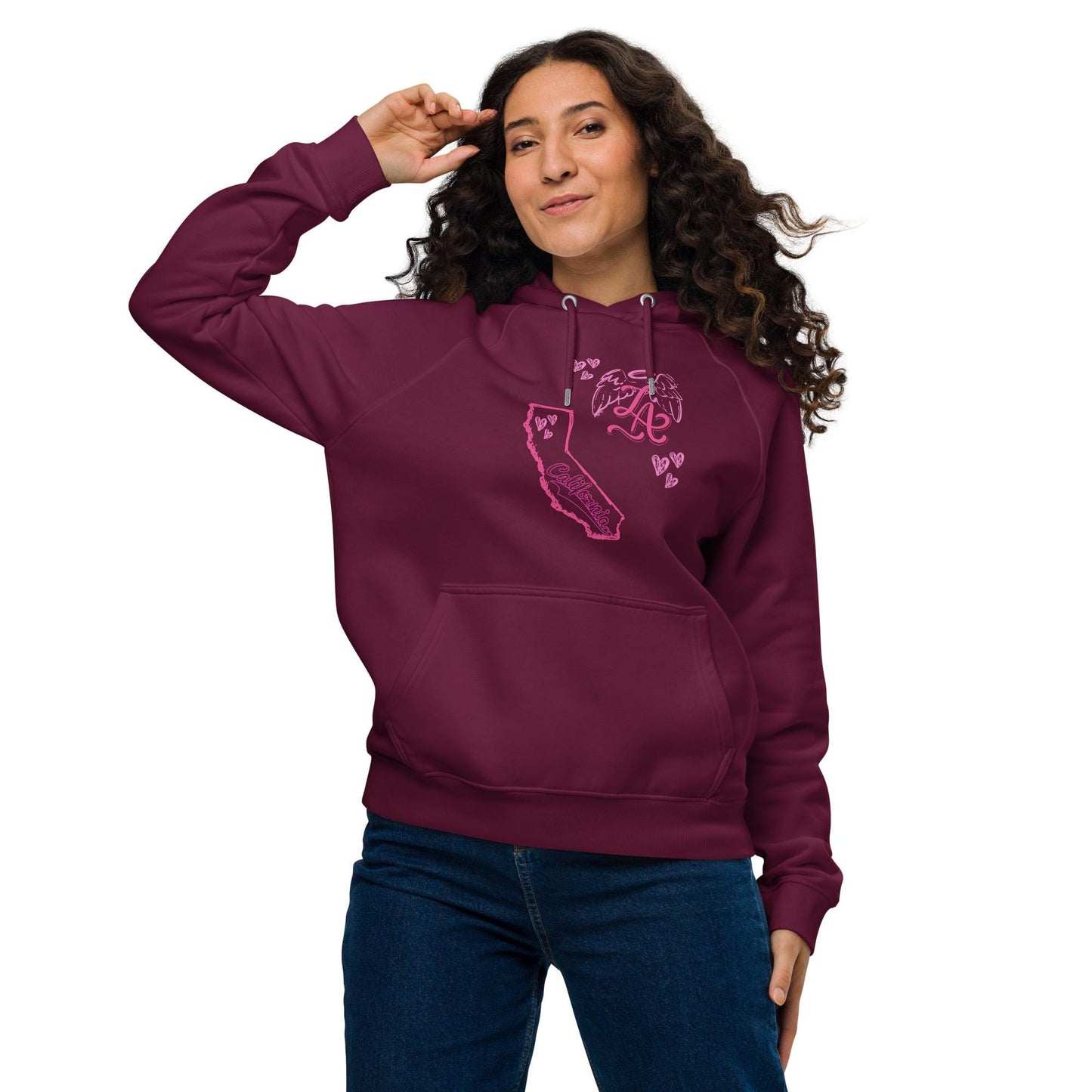 LA Unisex eco raglan hoodie