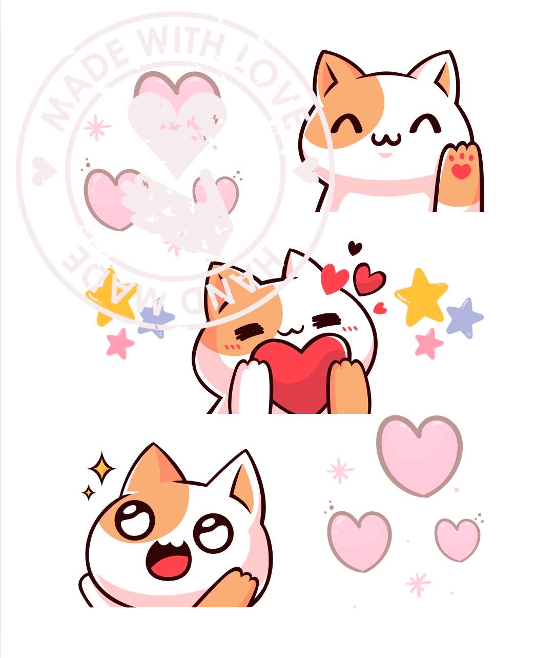 Kawaii Kitty digital - clear background