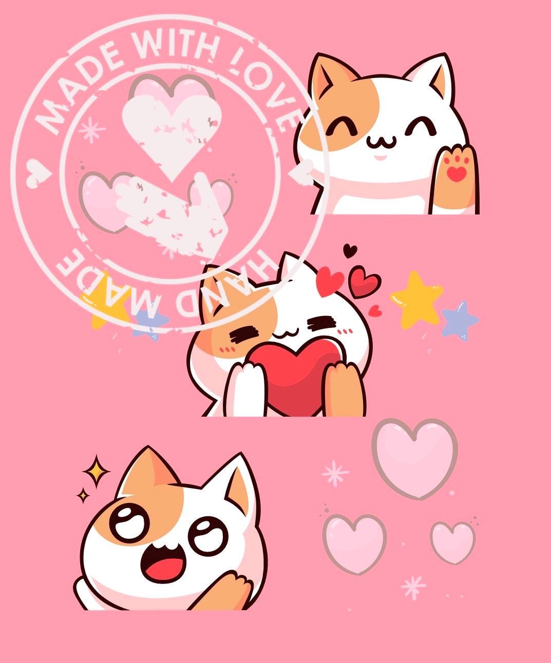 Kawaii Kitty digital - clear background