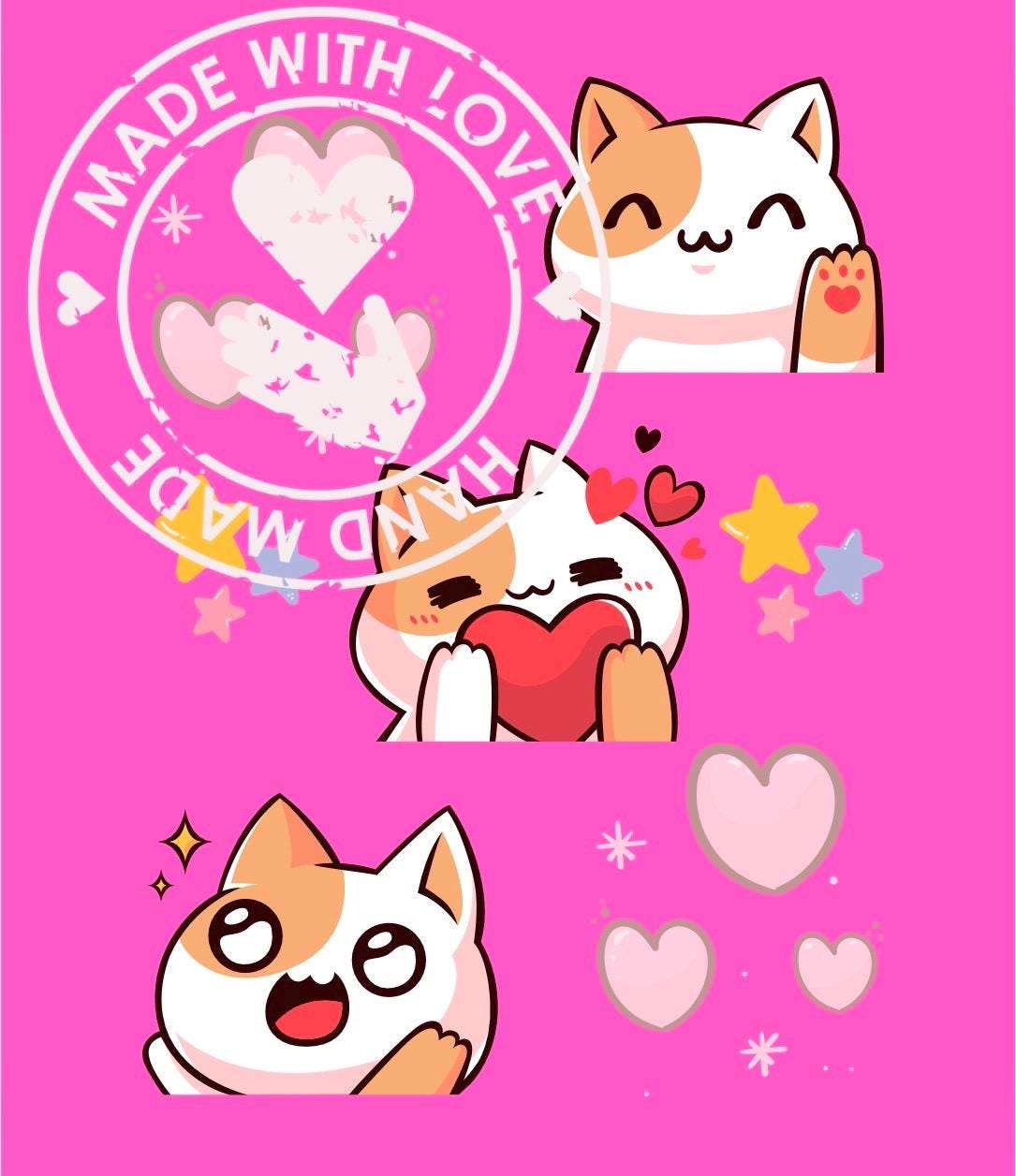 Kawaii Kitty digital - clear background