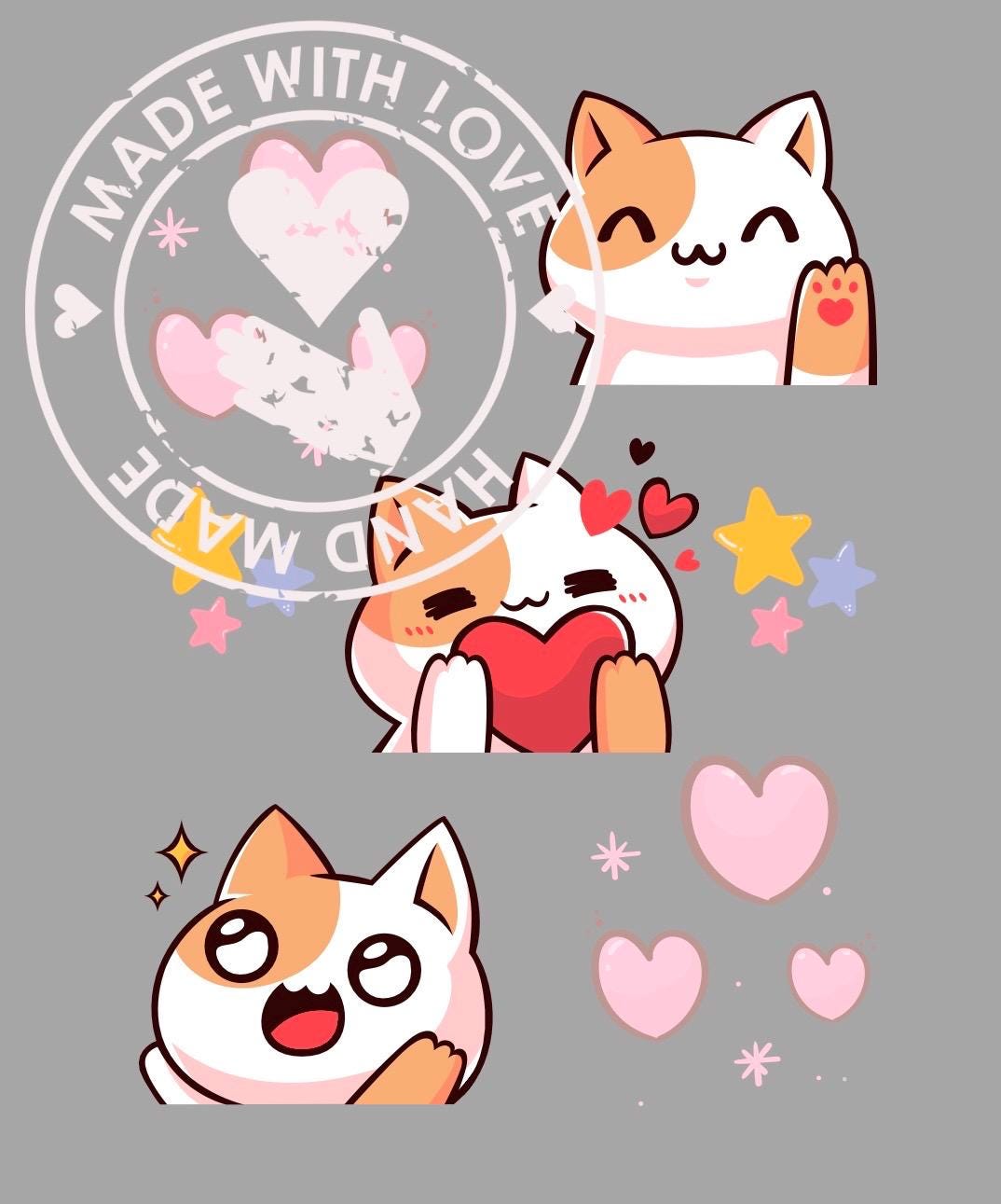 Kawaii Kitty digital - clear background