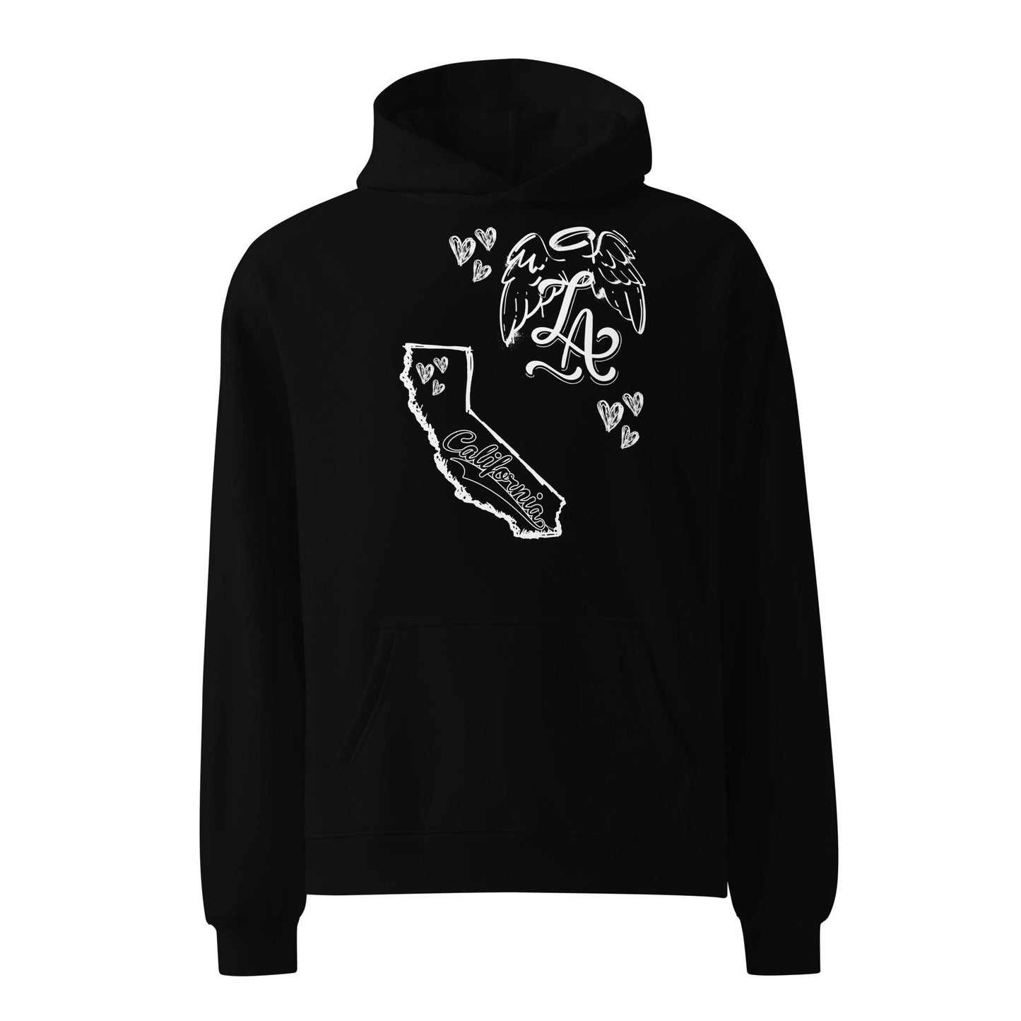 White LA Unisex oversized hoodie