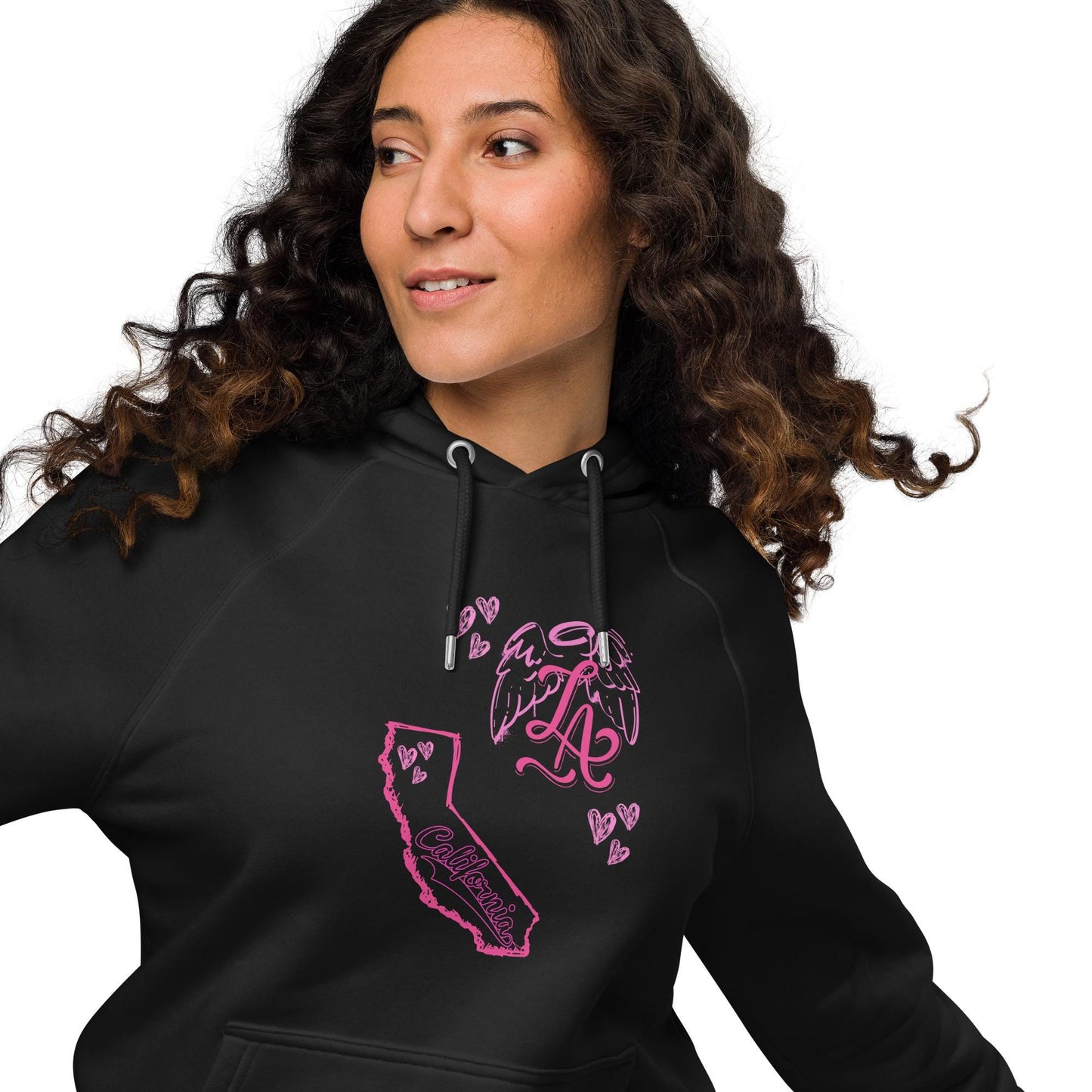 LA Unisex eco raglan hoodie