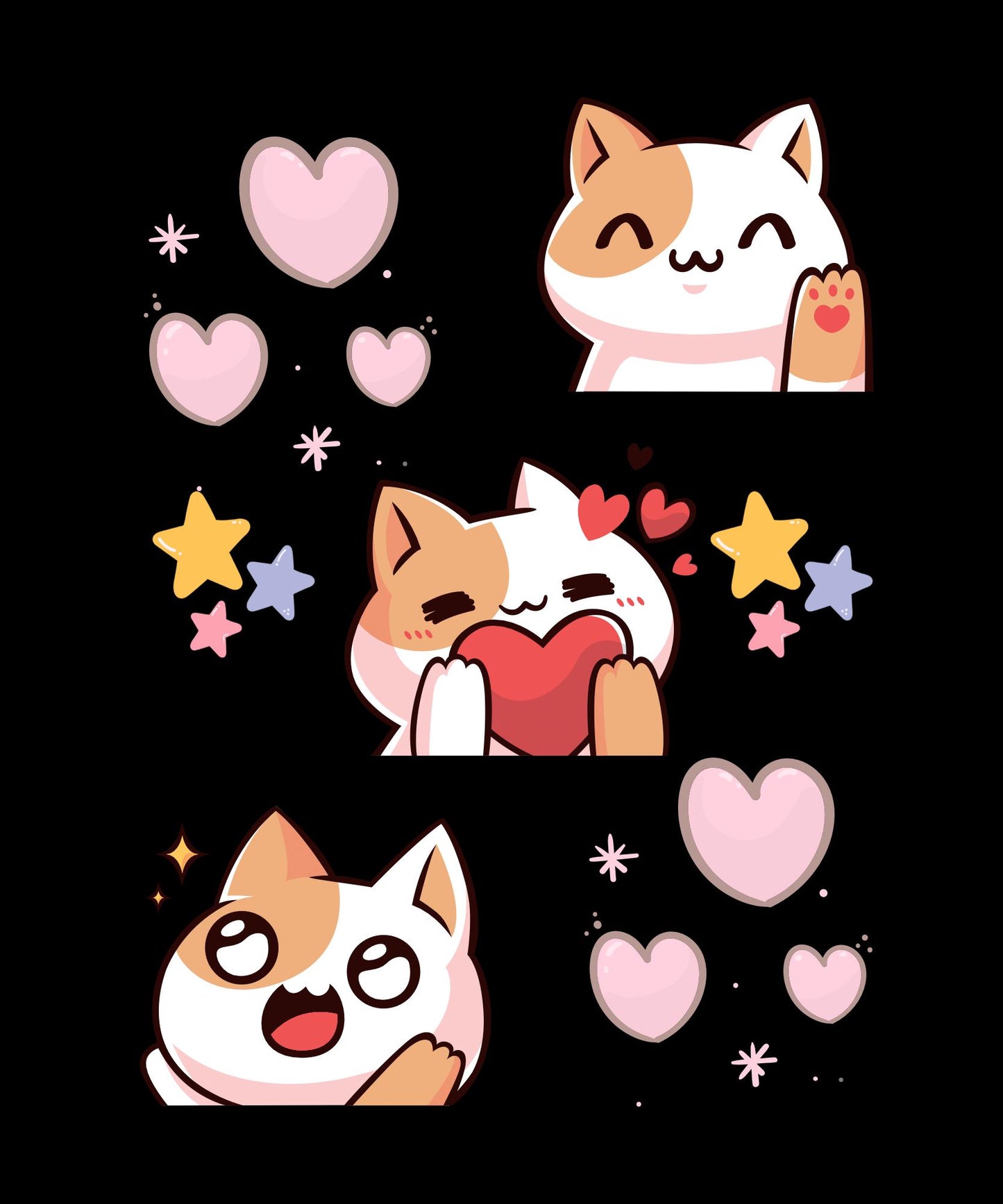 Kawaii Kitty digital - clear background