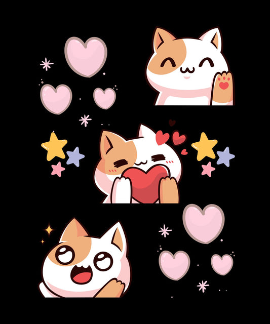 Kawaii Kitty digital - clear background