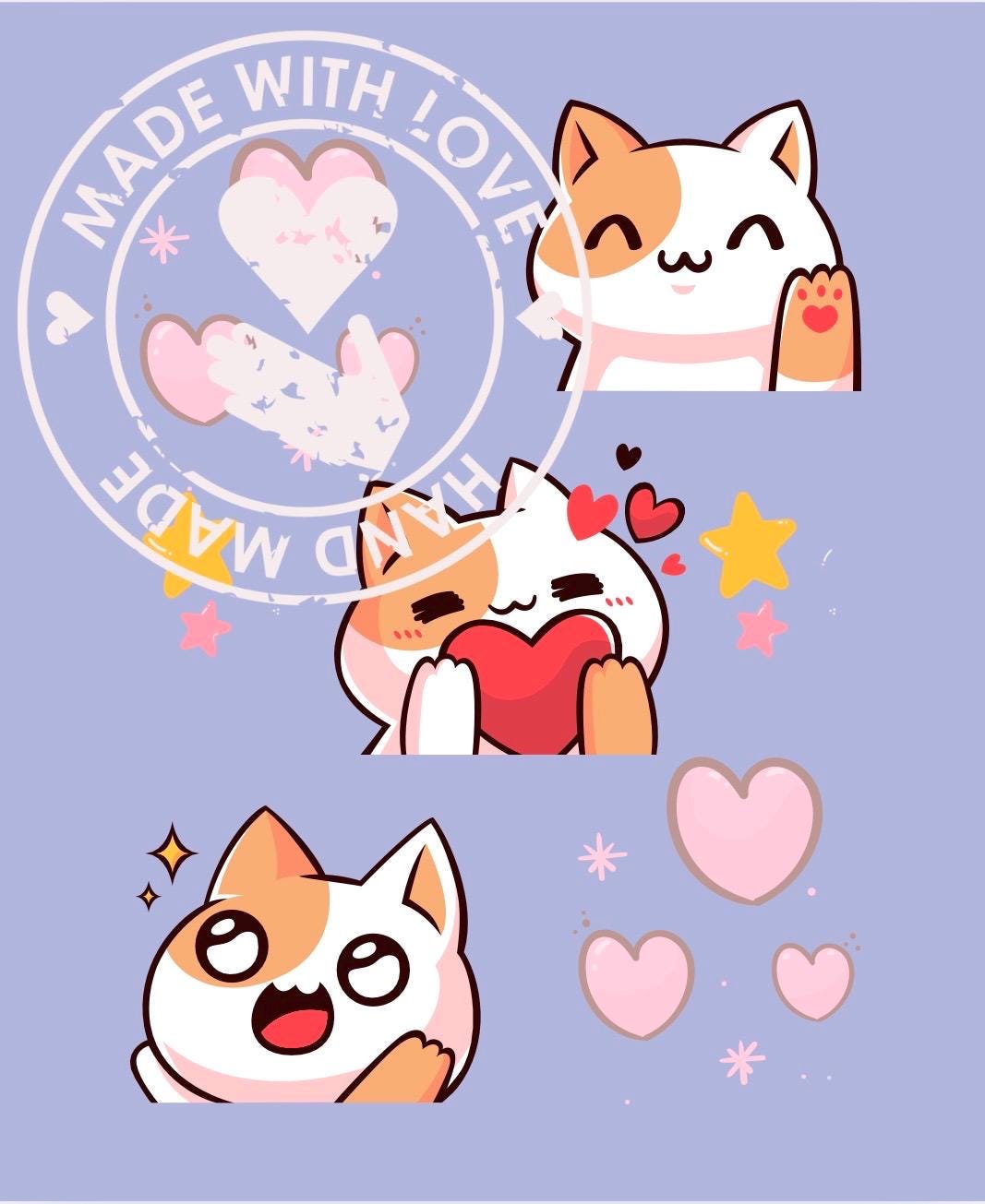 Kawaii Kitty digital - clear background
