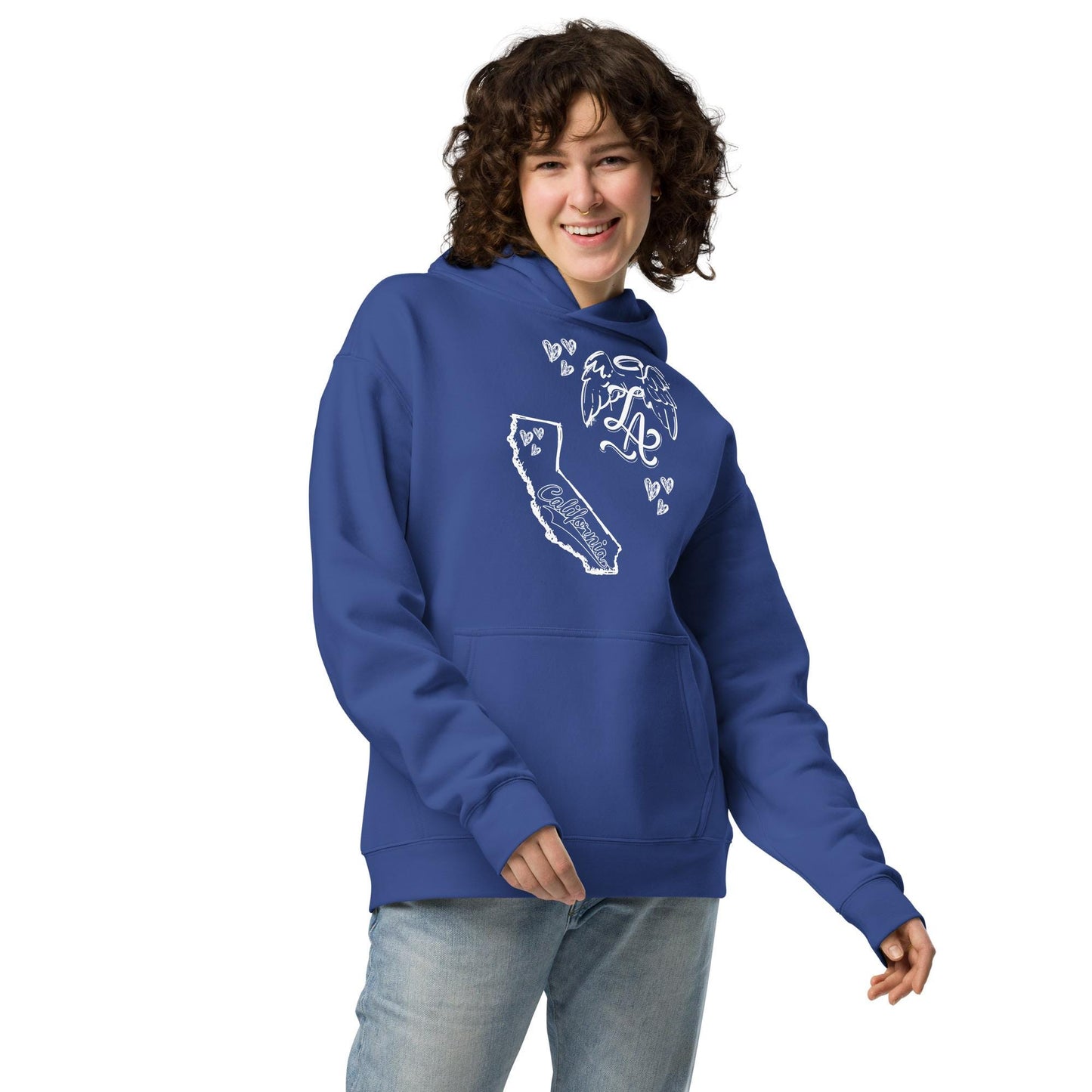 White LA Unisex oversized hoodie