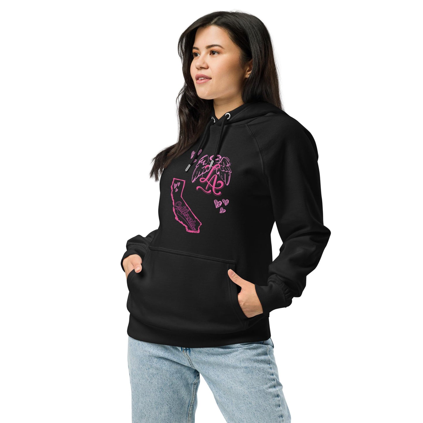 LA Unisex eco raglan hoodie