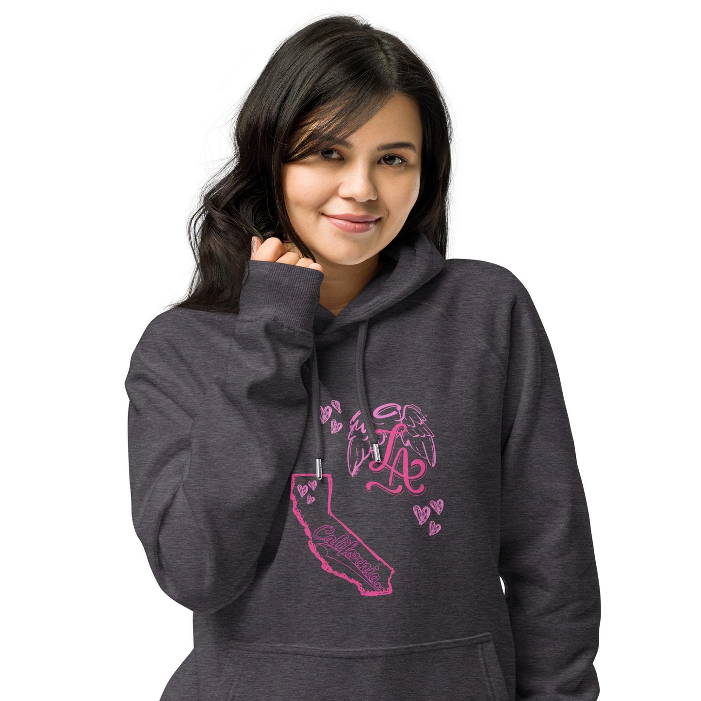 LA Unisex eco raglan hoodie